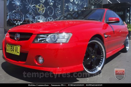 19x8.5 19x9.5 Simmons FR-1 Gloss Black on HOLDEN COMMODORE