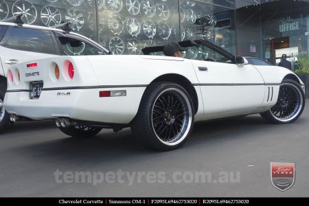 20x8.5 20x9.5 Simmons OM-1 Gloss Black on CHEVROLET CORVETTE