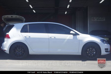 18x8.5 AG-01 Satin Black on VW GOLF