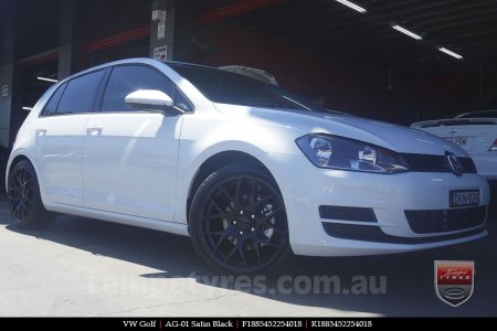 18x8.5 AG-01 Satin Black on VW GOLF