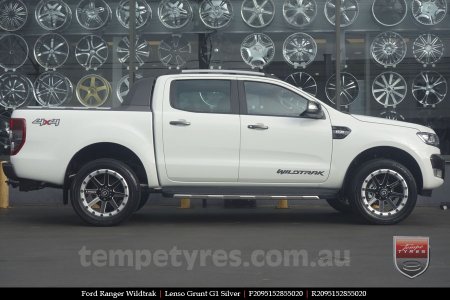 20x9.5 Lenso Grunt G1 Silver on FORD RANGER WILDTRAK