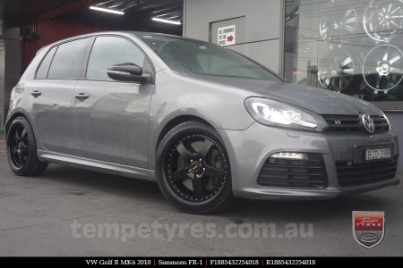 18x8.5 18x9.5 Simmons FR-1 Satin Black on VW GOLF