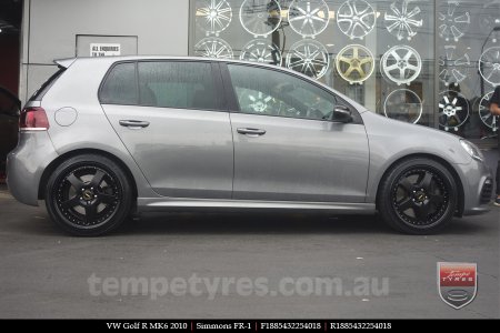 18x8.5 18x9.5 Simmons FR-1 Satin Black on VW GOLF