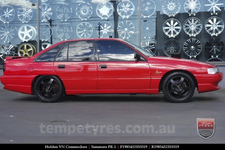 19x8.5 19x9.5 Simmons FR-1 Satin Black on HOLDEN COMMODORE