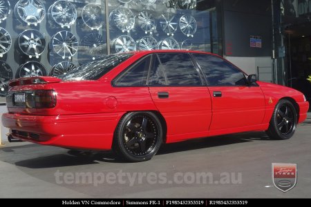 19x8.5 19x9.5 Simmons FR-1 Satin Black on HOLDEN COMMODORE