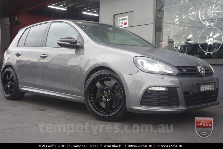 18x8.5 18x9.5 Simmons FR-1 Satin Black on VW GOLF R