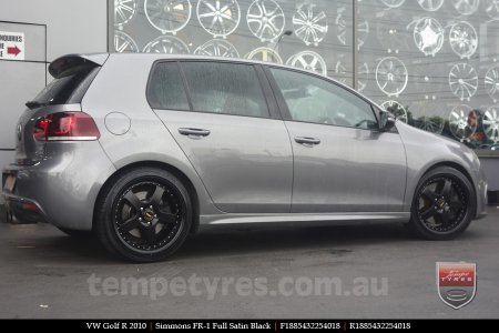 18x8.5 18x9.5 Simmons FR-1 Satin Black on VW GOLF R