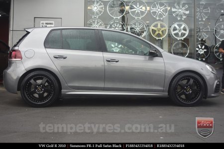 18x8.5 18x9.5 Simmons FR-1 Satin Black on VW GOLF R