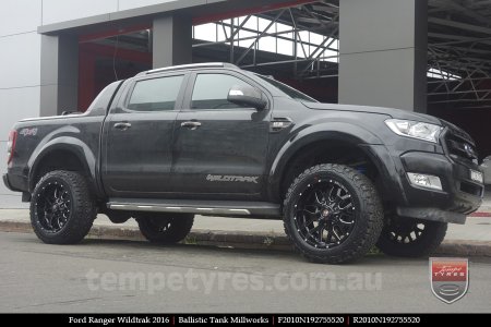 20x10 Ballistic Tank Millworks on FORD RANGER WILDTRAK