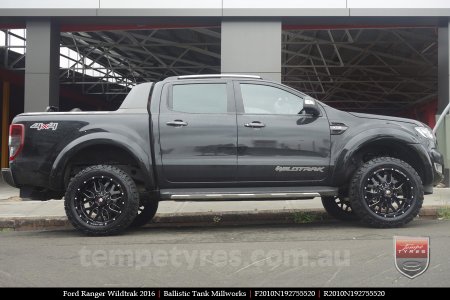 20x10 Ballistic Tank Millworks on FORD RANGER WILDTRAK