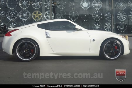 20x8.5 20x9.5 Simmons FR-1 Gloss Black on NISSAN 370Z