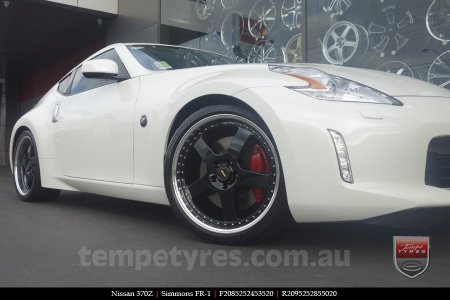 20x8.5 20x9.5 Simmons FR-1 Gloss Black on NISSAN 370Z