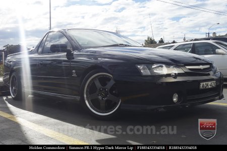 18x8.5 18x9.5 Simmons FR-1 Hyper Dark on HOLDEN COMMODORE