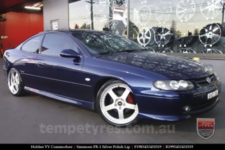 19x8.5 19x9.5 Simmons FR-1 Silver on HOLDEN COMMODORE VY