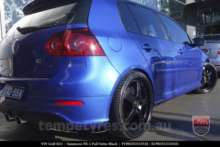 19x8.5 19x9.5 Simmons FR-1 Satin Black on VW GOLF