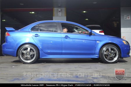 18x8.5 18x9.5 Simmons FR-1 Hyper Dark on MITSUBISHI LANCER