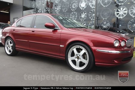 18x7.0 18x8.5 Simmons FR-1 Silver on JAGUAR X-TYPE