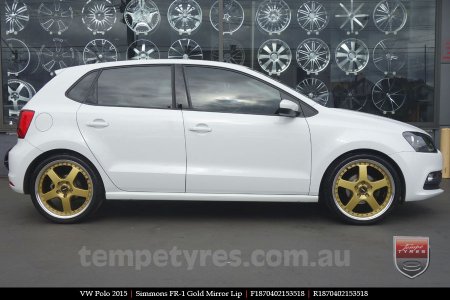 18x7.0 18x8.5 Simmons FR-1 Gold on VW POLO