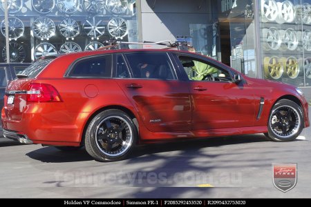 20x8.5 20x9.5 Simmons FR-1 Gloss Black on HOLDEN COMMODORE VF