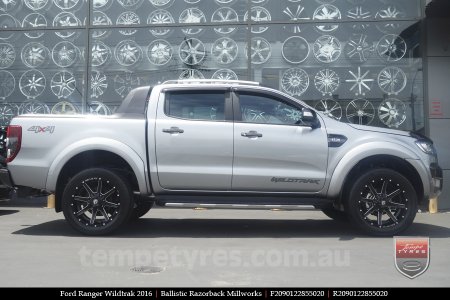 20x9.0 Ballistic Razorback Millworks on FORD RANGER WILDTRAK