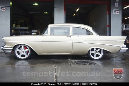 20x8.5 20x9.5 Simmons FR-1 Silver on CHEVROLET 1957