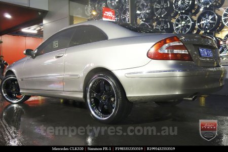 19x8.5 19x9.5 Simmons FR-1 Gloss Black on MERCEDES CLK-Class