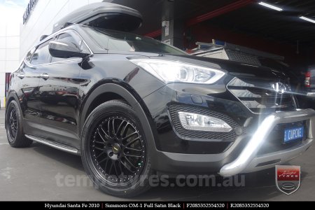 20x8.5 20x9.5 Simmons OM-1 Satin Black on HYUNDAI SANTA FE