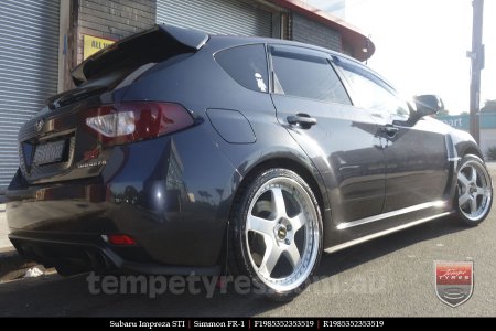 19x8.5 19x9.5 Simmons FR-1 Silver on SUBARU IMPREZA