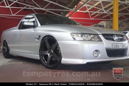 20x8.5 20x10 Simmons FR-C Black Tint NCT on HOLDEN COMMODORE VZ 