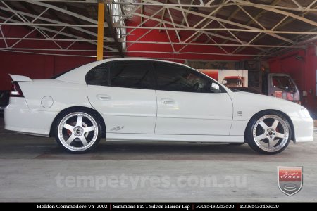 20x8.5 20x9.5 Simmons FR-1 Silver on HOLDEN COMMODORE VY