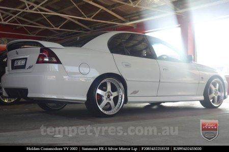 20x8.5 20x9.5 Simmons FR-1 Silver on HOLDEN COMMODORE VY