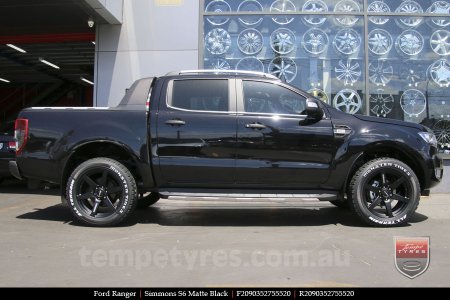 20x9.0 Simmons S6 Matte Black on FORD RANGER 