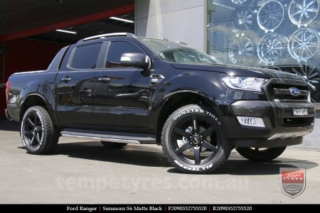 20x9.0 Simmons S6 Matte Black on FORD RANGER 