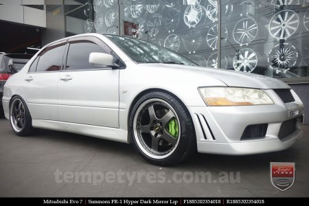 18x8.5 18x9.5 Simmons FR-1 Hyper Dark on Mitsubishi Evolution