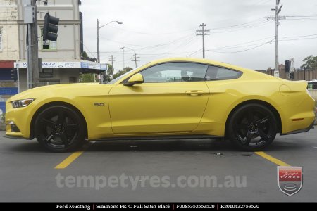 20x8.5 20x10 Simmons FR-C Full Satin Black on FORD MUSTANG