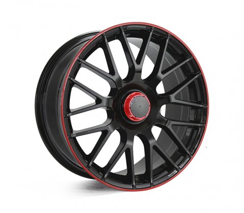 19x8.5 1261 MESH63 Black Red Lip