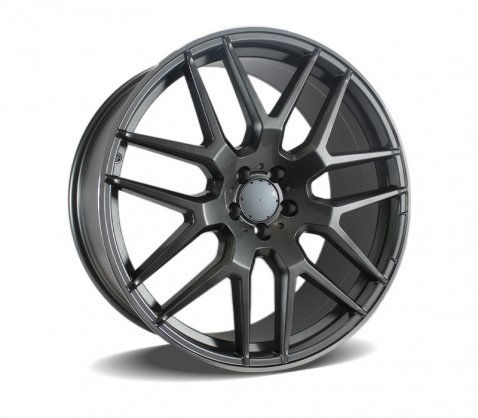 22x10 7132 GLE63 Dark Grey Lip Polished 5/112 P50 - Style By MB