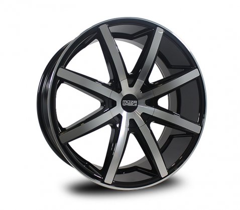 18x8.0 MOZA 910 Blade Gloss Black Machined 5/115 P38 - MOZA Wheels