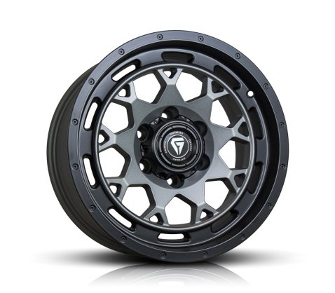 17x9.0 Grudge Offroad G08 Matt Grey with Satin Black Ring - Grudge Offroad Wheels