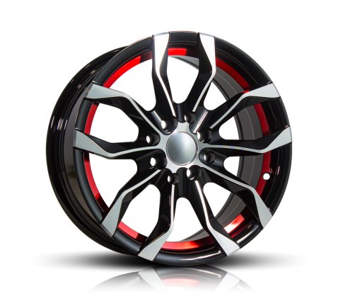 15x7.0 SC Racing DX151 Black Machine Face plus Red Undercut
