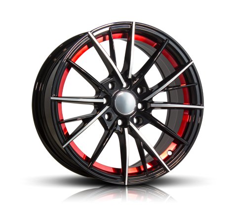 15x7.0 SC Racing DX244 Black Machine Face Red Undercut