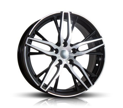 17x7.5 SC Racing DX035 Black Machine Face