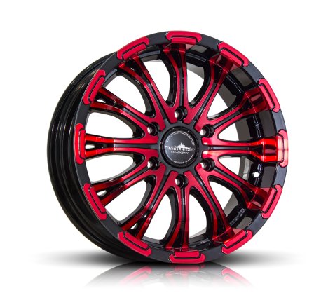 17x6.5 SC Racing 17681 Black with Tinted Red - SC Racing Wheels