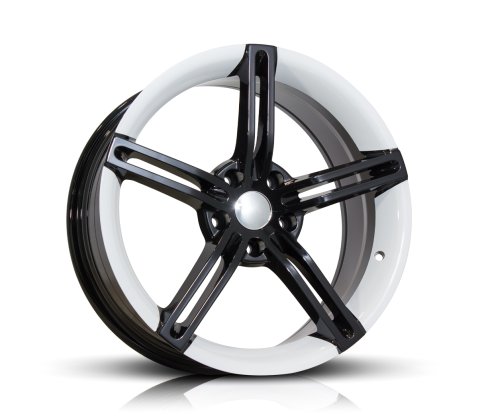 18x8.0 SC Racing DX639 Black White Lip - SC Racing Wheels