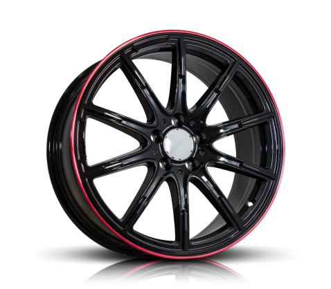 19x8.0 Style 8124 Black Red Lip - Style By MB