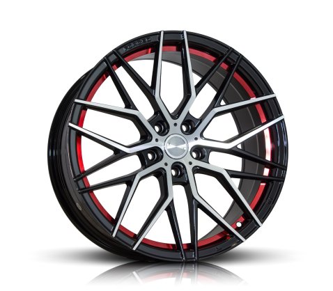 19x8.5 SC Racing DX399 Machine Face Black Red Line