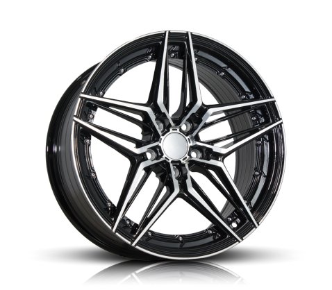 18x8.0 SC Racing XF007 Machine Black - SC Racing Wheels