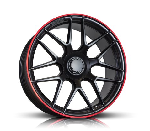 22x10 Style 852 Matte Black Red Line