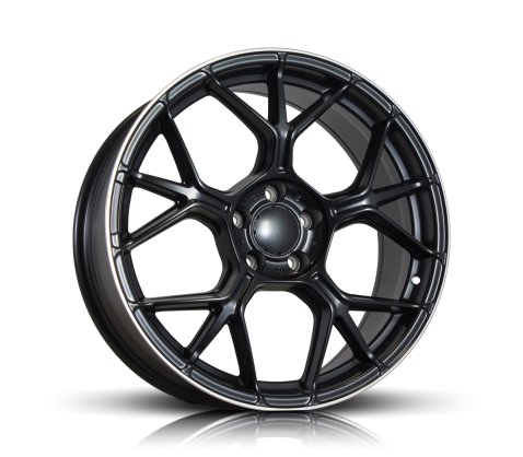 19x8.0 Style 8129 Satin Black Machined Lip