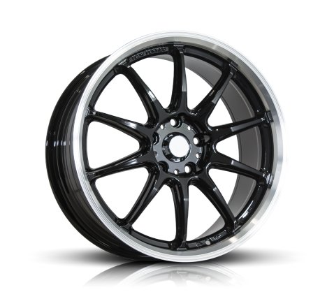 18x8.0 SC Racing W034 Piano Black plus Lip - SC Racing Wheels